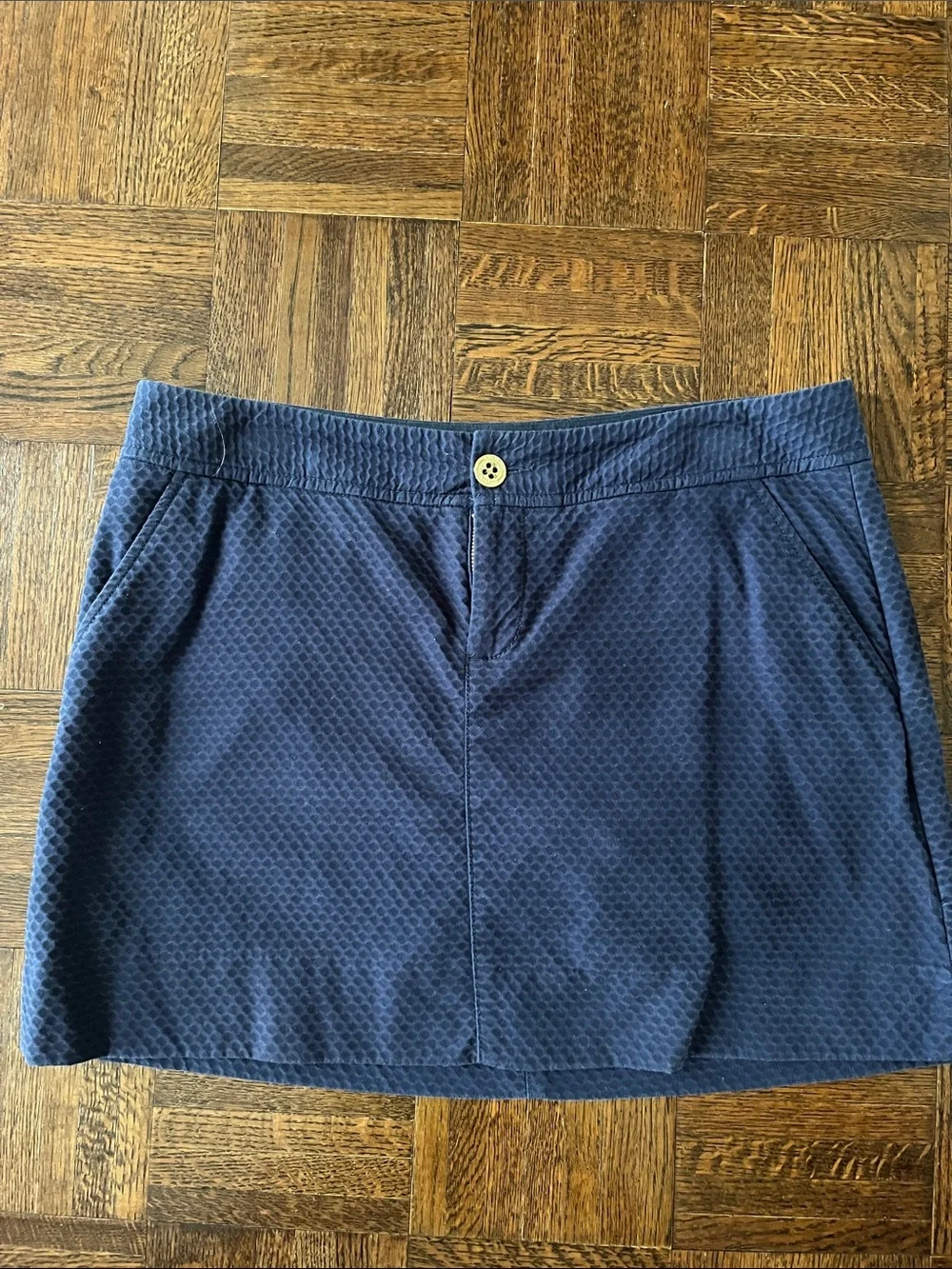 Lilly Pulitzer Navy Textured Mini Skirt